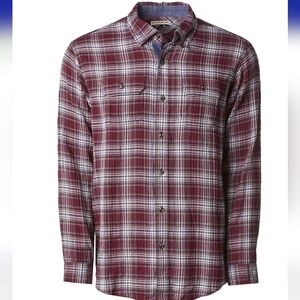 Men's Magellan Outdoor long sleeve campfire button-down plaid shirt, L